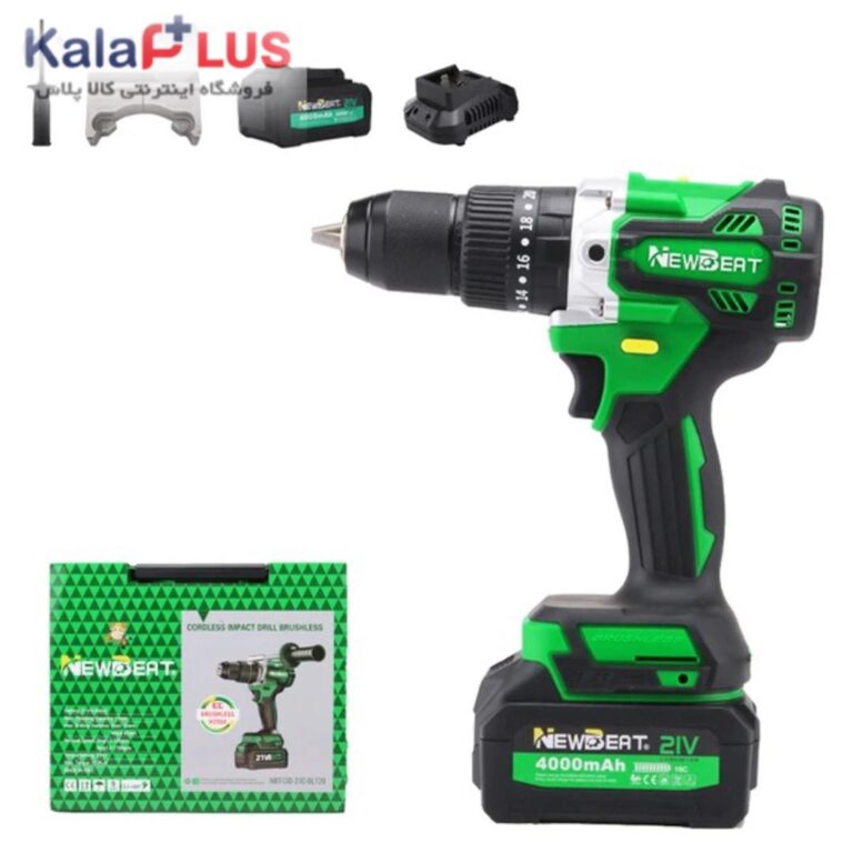 دریل شارژی چکشی ۲۱ ولت نیوبیتNEWBEAT مدل NBT-CID-21C-BL120