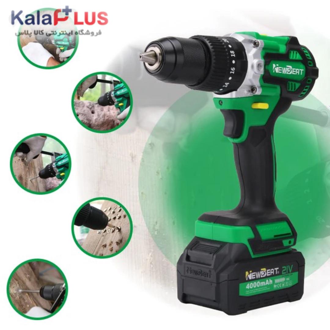 دریل شارژی چکشی ۲۱ ولت نیوبیتNEWBEAT مدل NBT-CID-21C-BL120